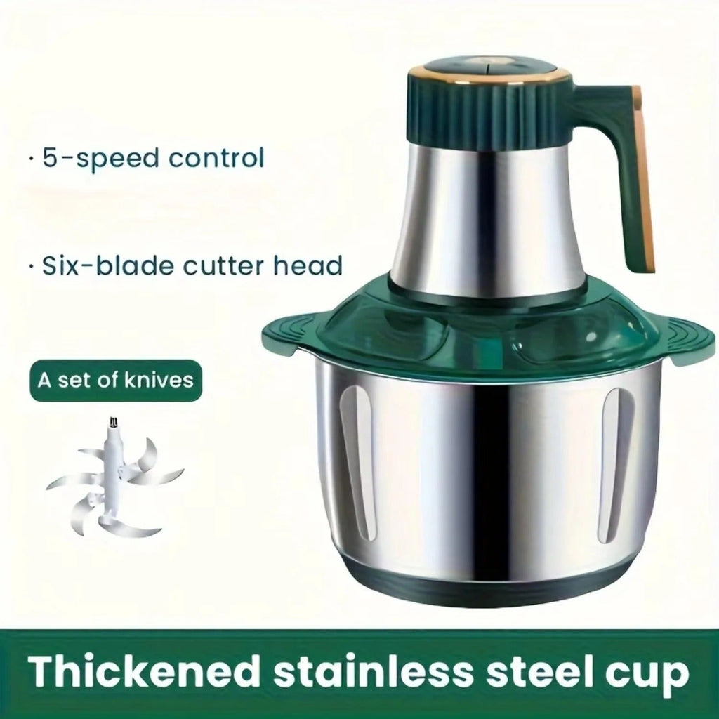 Premium Electric Food Chopper with Stainless Steel Dual Blade System - Effortless Food Prep for Quick and Easy Cooking