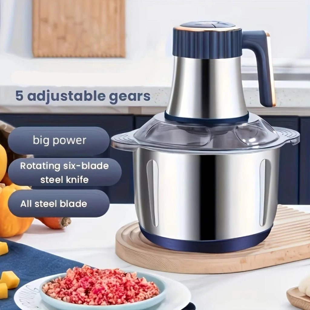 Premium Electric Food Chopper with Stainless Steel Dual Blade System - Effortless Food Prep for Quick and Easy Cooking