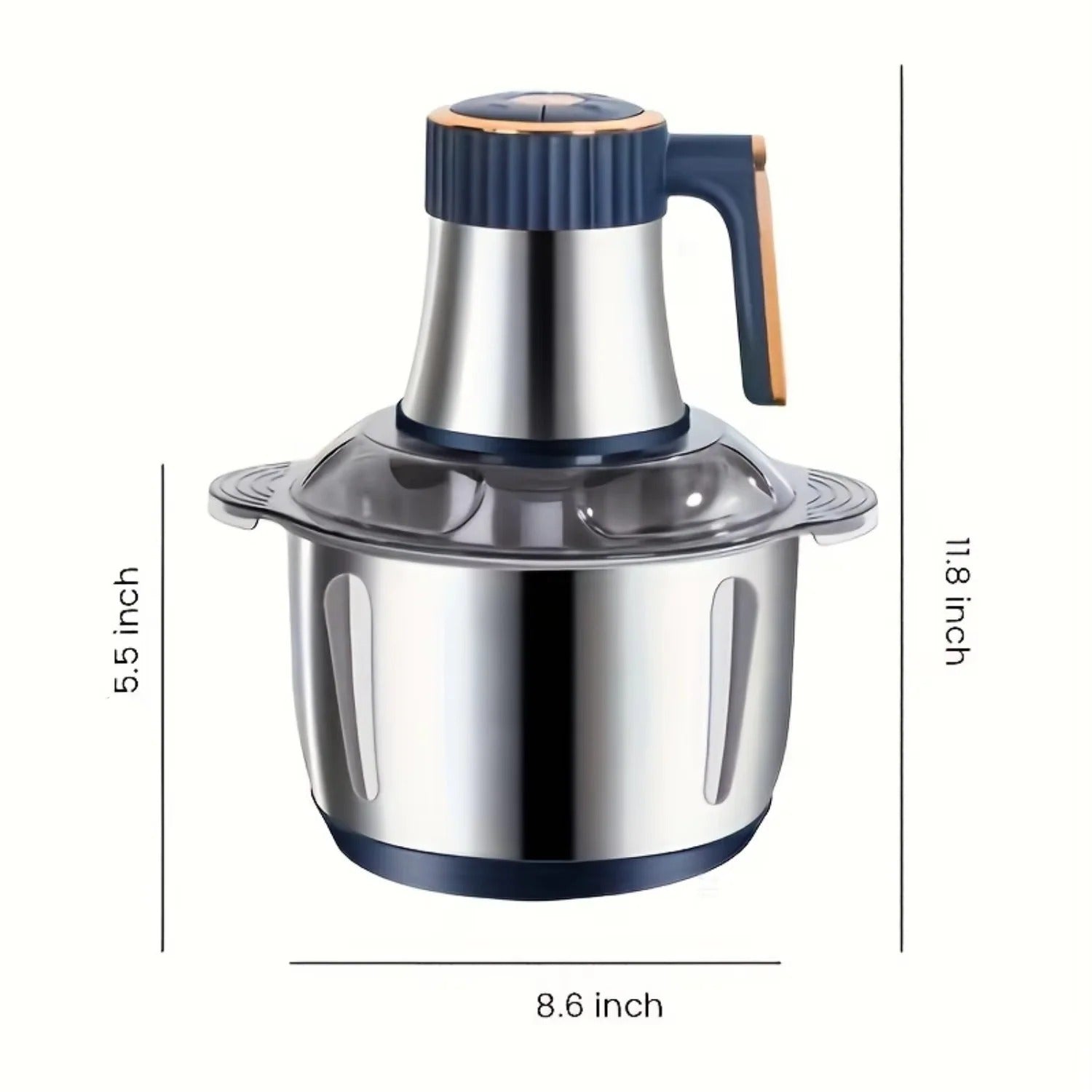 Premium Electric Food Chopper with Stainless Steel Dual Blade System - Effortless Food Prep for Quick and Easy Cooking