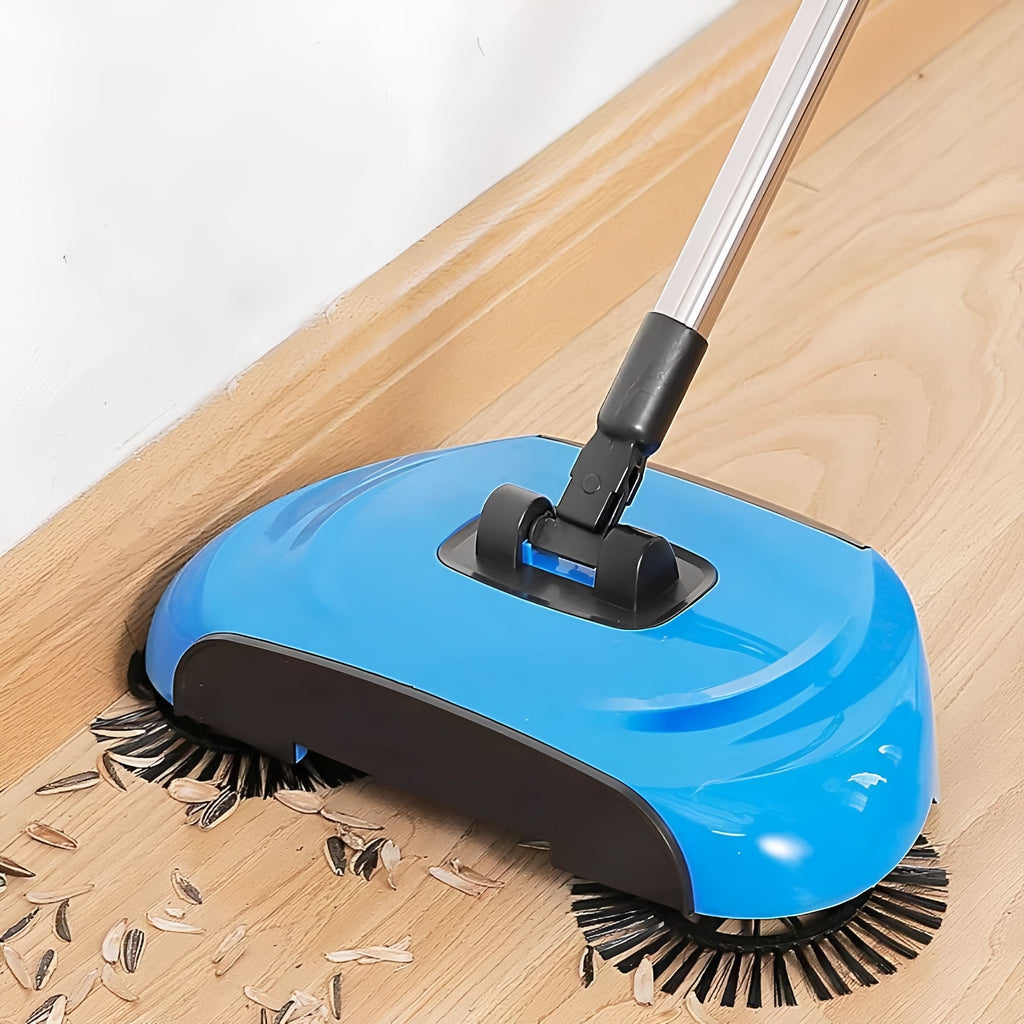 Heavy-Duty Stainless Steel Push Broom & Scraper Tool for Efficient Home Cleaning - Durable, Versatile Floor Cleaning Solution