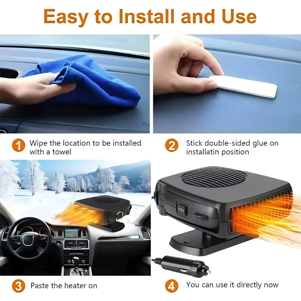 2-in-1 Portable Car Heater & Cooling Fan - Ideal for Windshield Defrosting & Summer Comfort