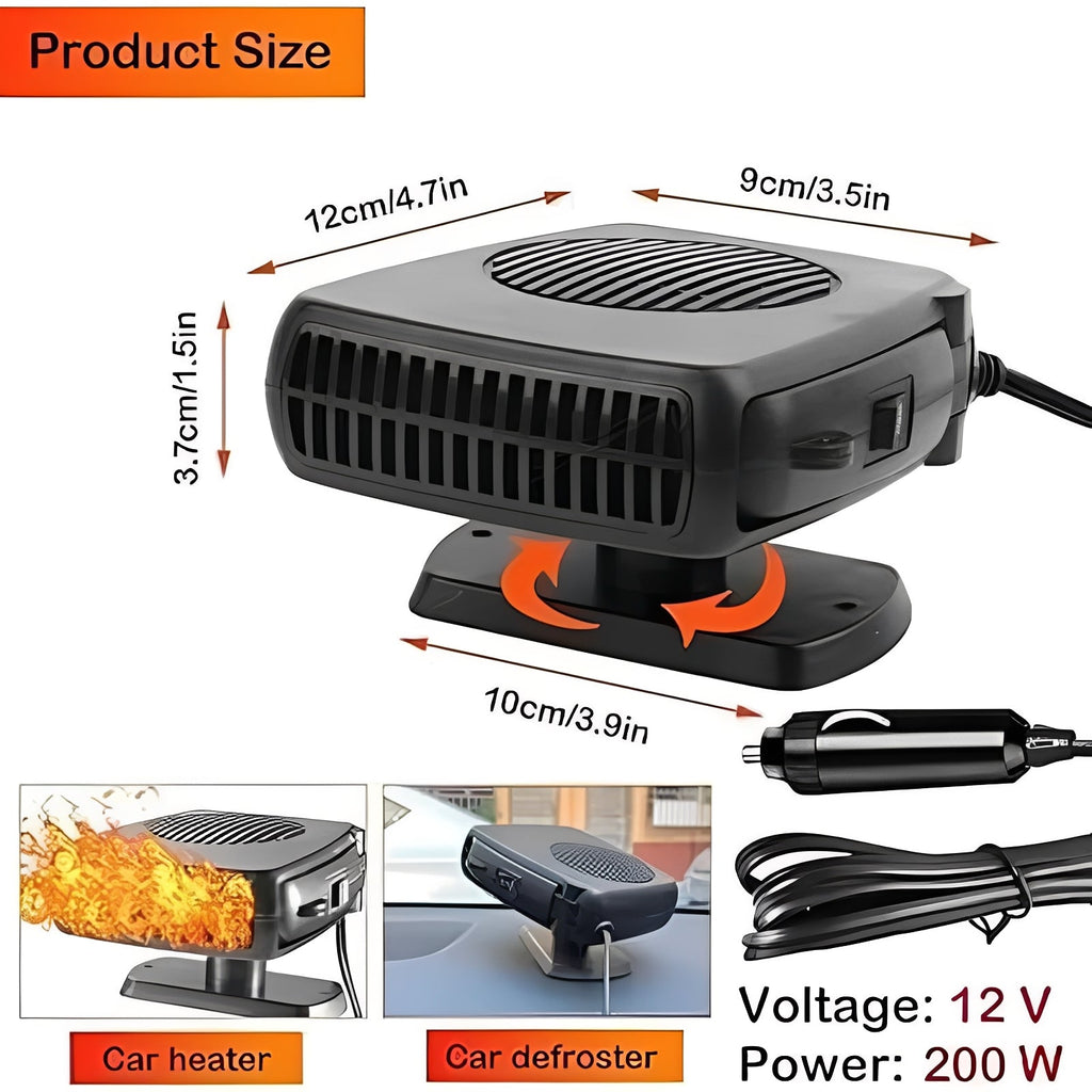 2-in-1 Portable Car Heater & Cooling Fan - Ideal for Windshield Defrosting & Summer Comfort