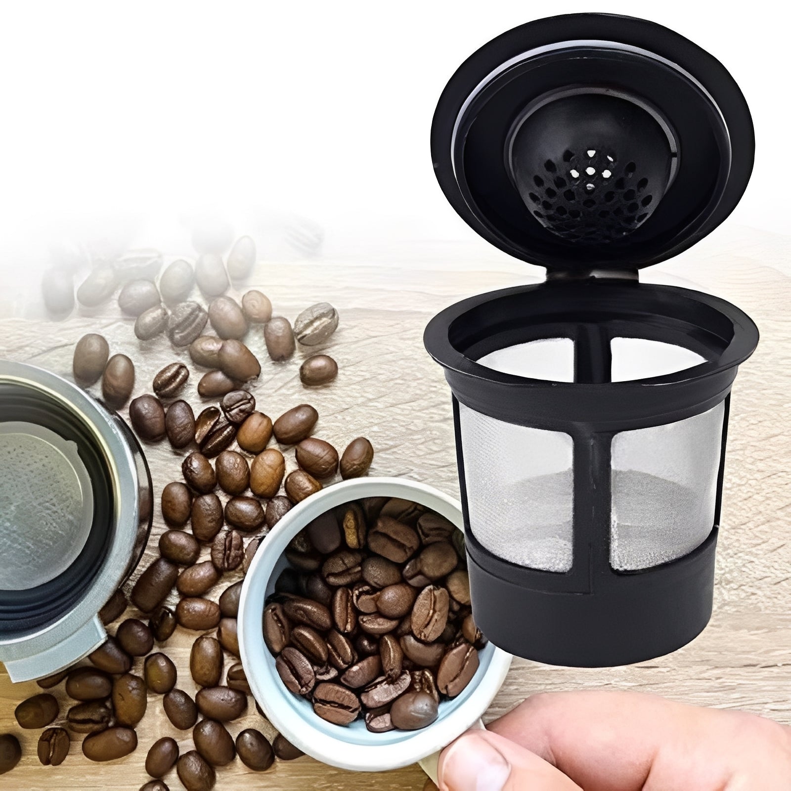 3-Pack Reusable Coffee Filters with Stainless Steel Micro Hole Screen - Eco-Friendly & Durable Coffee Brewing Solution