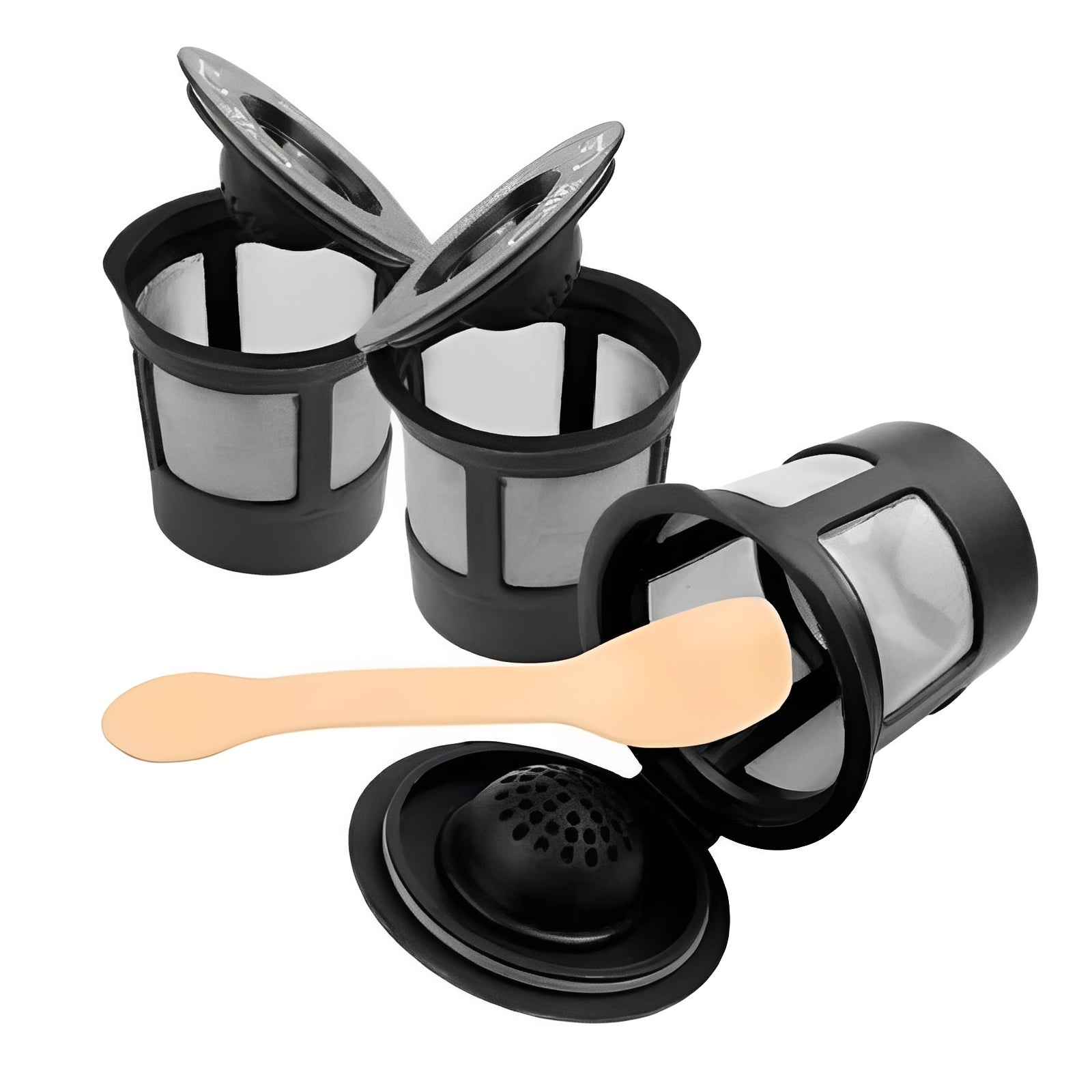 3-Pack Reusable Coffee Filters with Stainless Steel Micro Hole Screen - Eco-Friendly & Durable Coffee Brewing Solution