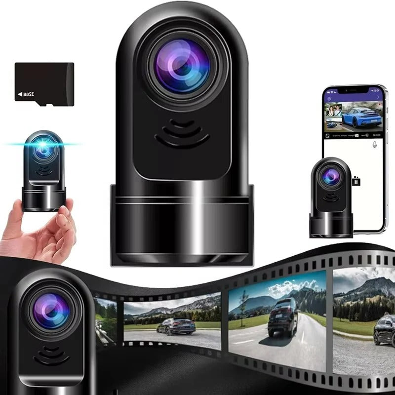 Compact 1080P Mini Dash Camera with 360° Rotating Lens & Night Vision Sensor for Enhanced Safety