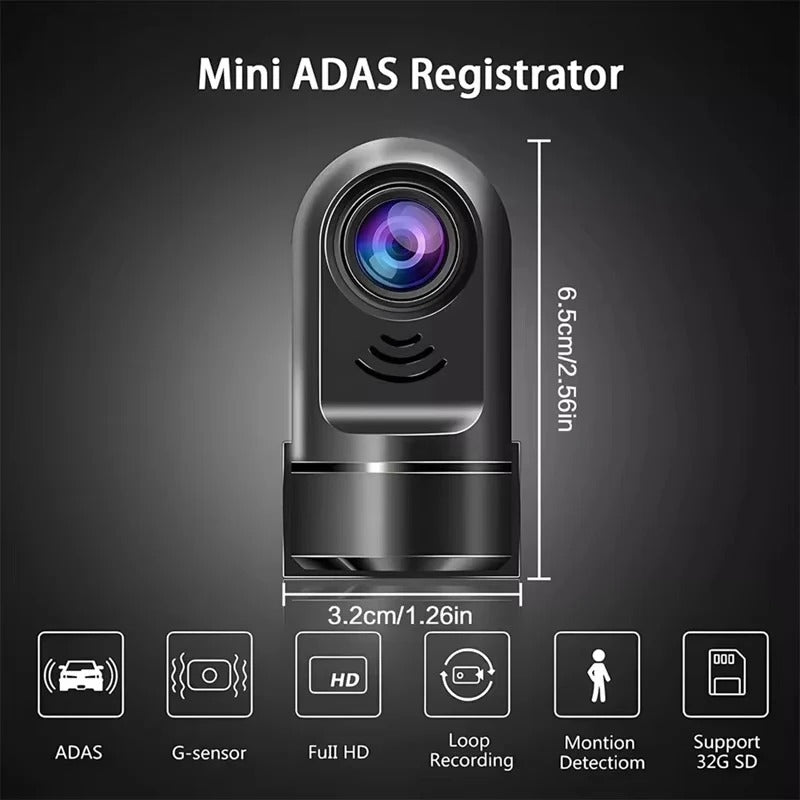 Compact 1080P Mini Dash Camera with 360° Rotating Lens & Night Vision Sensor for Enhanced Safety