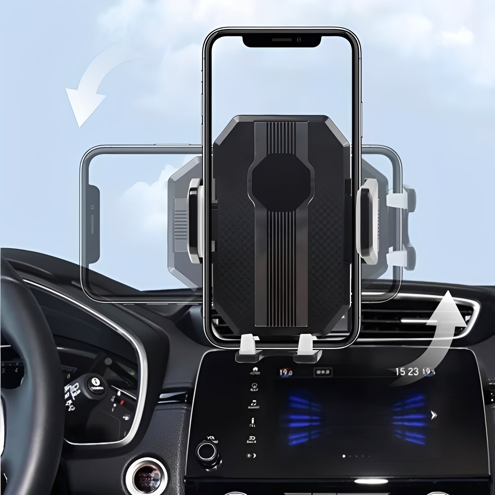 Universal Adjustable Car Phone Mount - Versatile Dashboard & Windshield Holder for Secure Smartphone Access