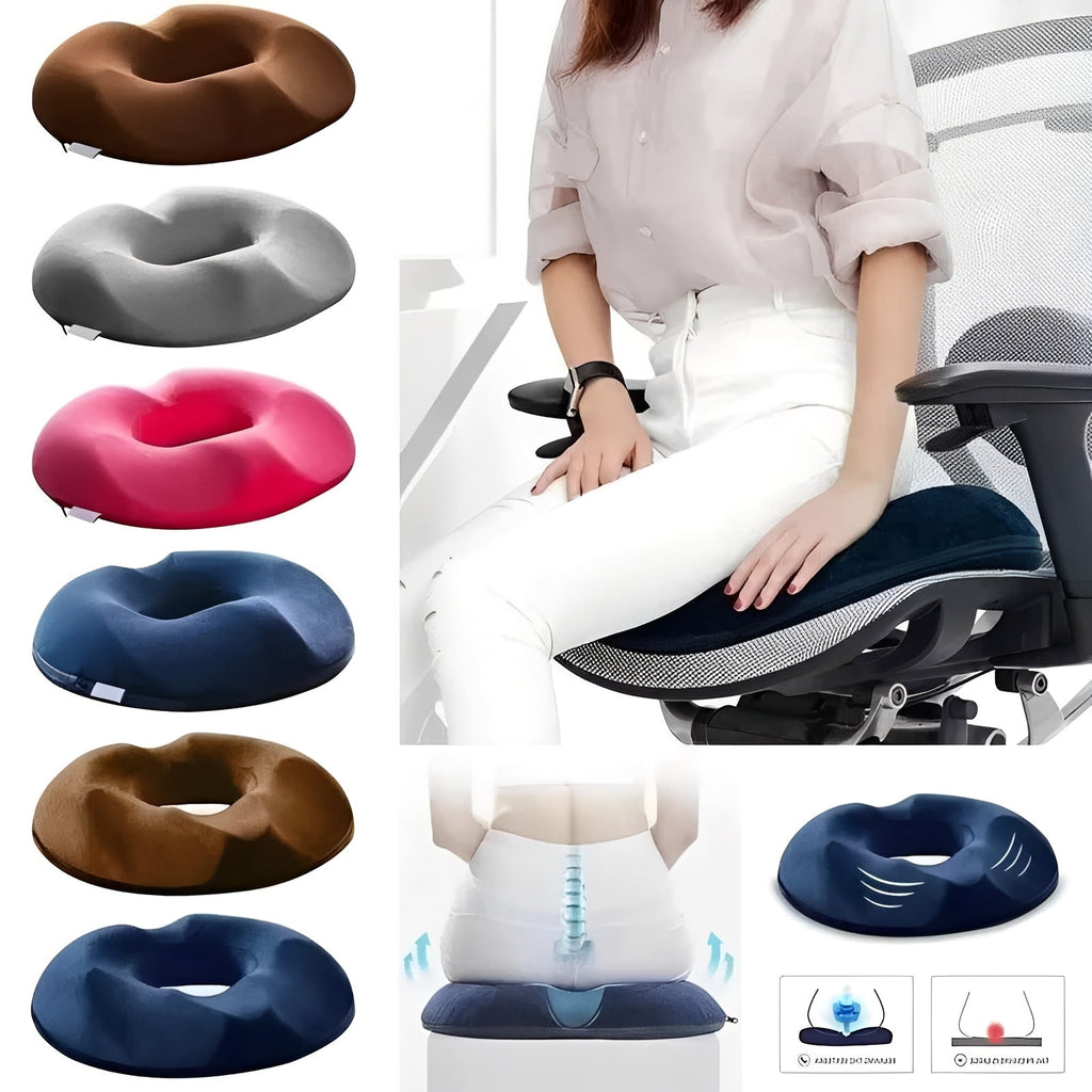 Portable Memory Foam Donut-Shaped Seat Cushion for Comfort & Support - Ideal for Home, Office, and Travel