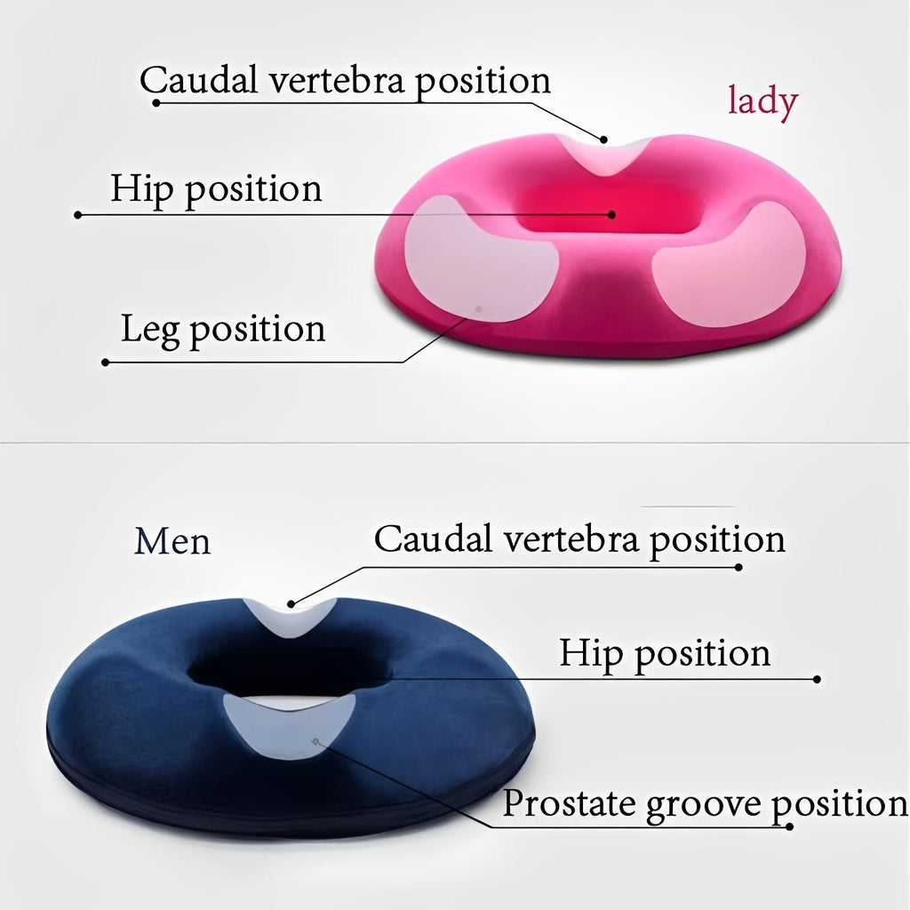 Portable Memory Foam Donut-Shaped Seat Cushion for Comfort & Support - Ideal for Home, Office, and Travel