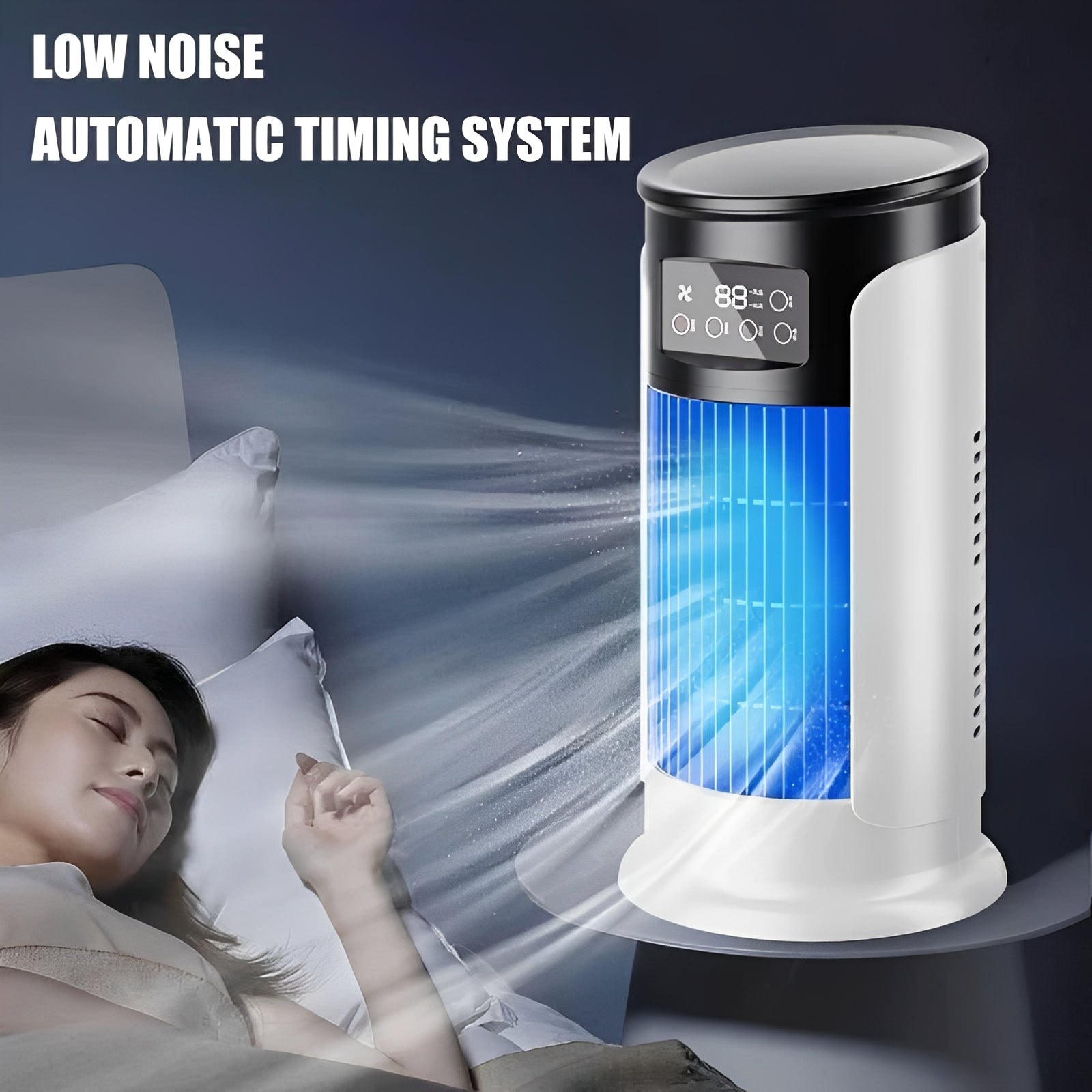 Portable Evaporative Cooling Fan with 10 oz Water Reservoir - Energy-Efficient, Lightweight, and Ideal for Home, Office, and Outdoor Use
