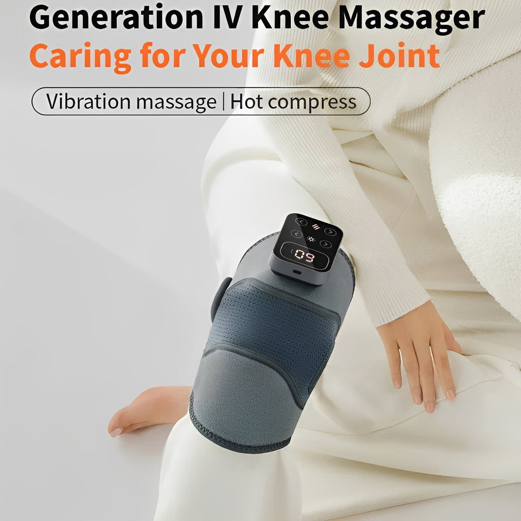 Cordless Infrared Heated Knee Massage Brace - Pain Relief & Comfort for Joint Support