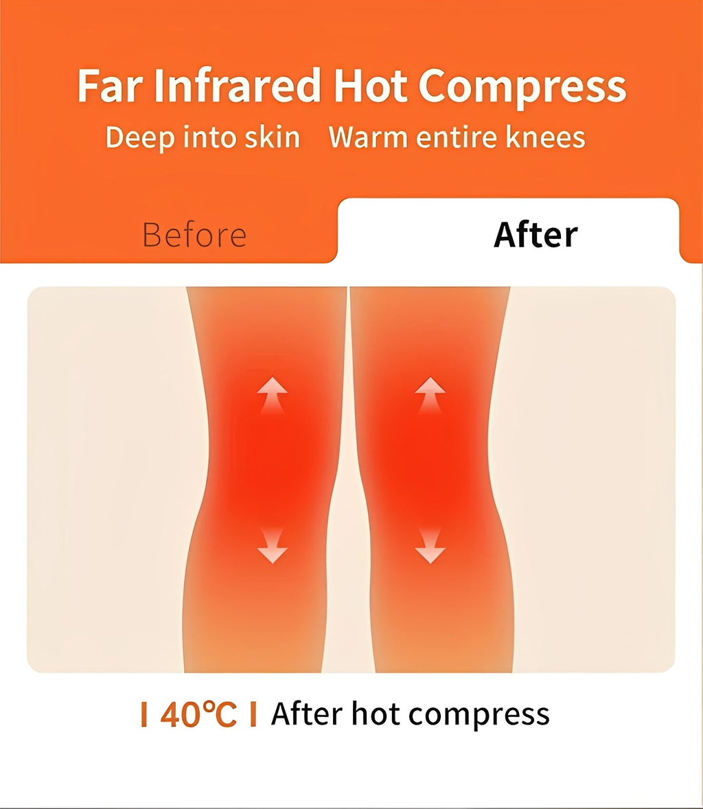 Cordless Infrared Heated Knee Massage Brace - Pain Relief & Comfort for Joint Support