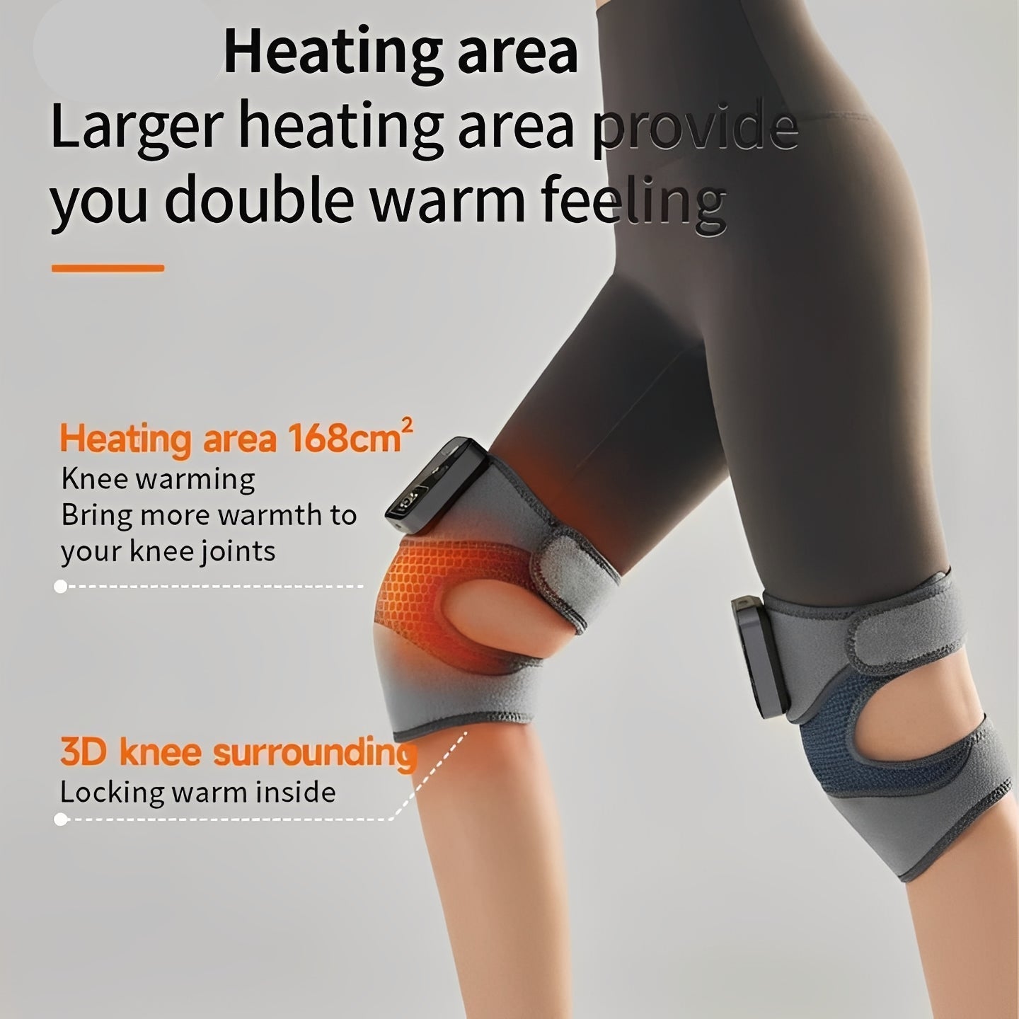 Cordless Infrared Heated Knee Massage Brace - Pain Relief & Comfort for Joint Support