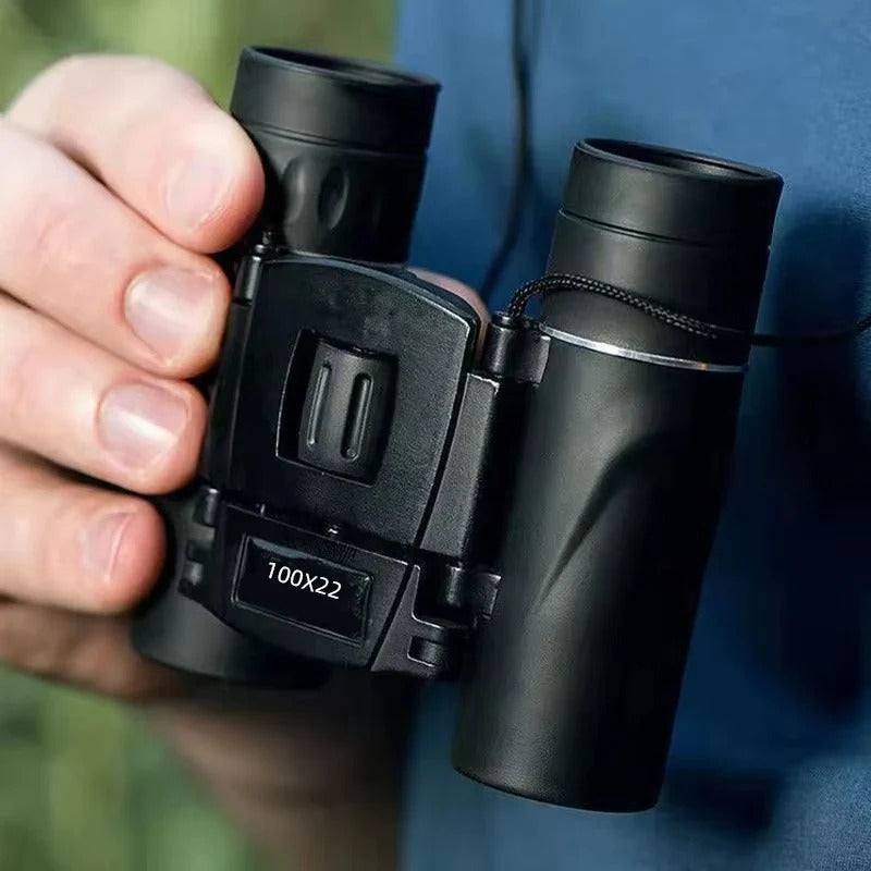 Compact 100x22 HD Mini Pocket Binoculars - Fully Multi-Coated Optics for Superior Clarity and Brightness
