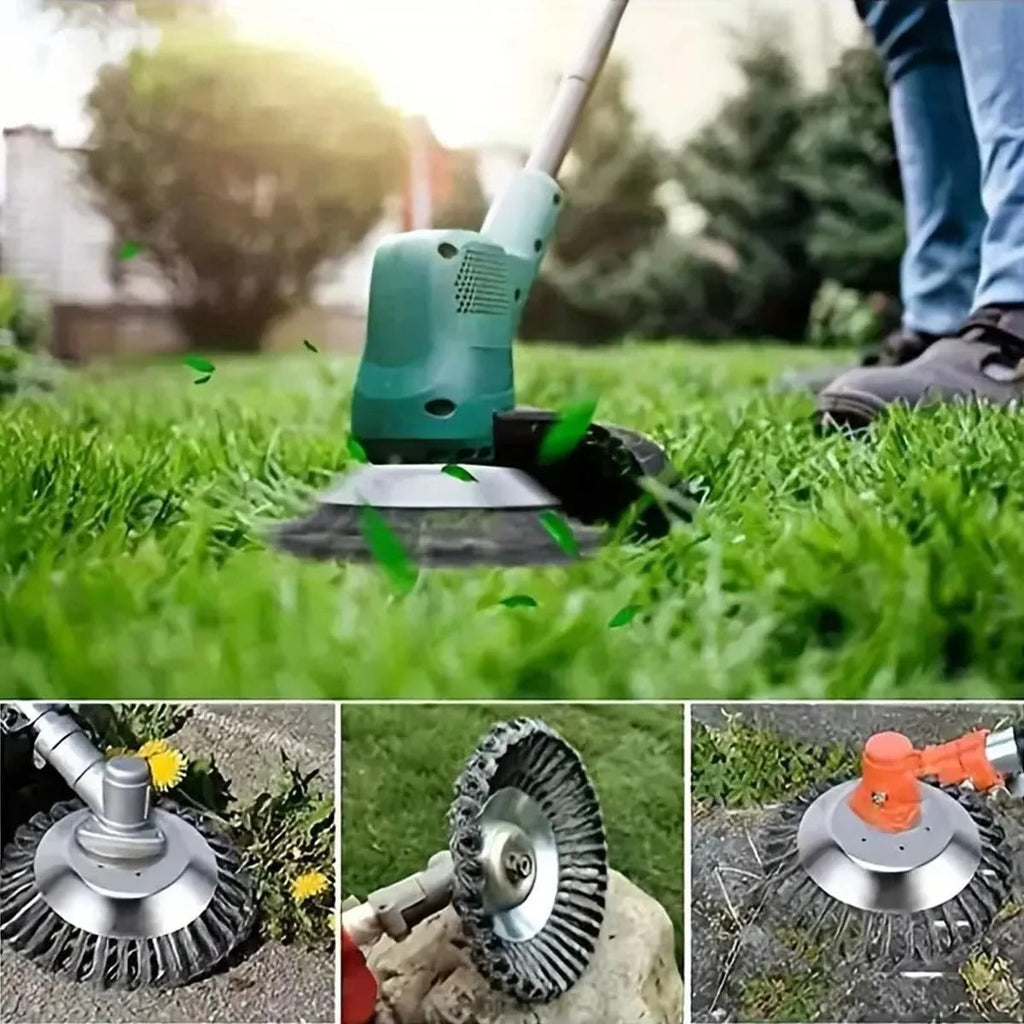 Heavy-Duty Metal Wire Brush Cutter Attachment for Trimmers - Ideal for Tough Brush and Grass Clearing