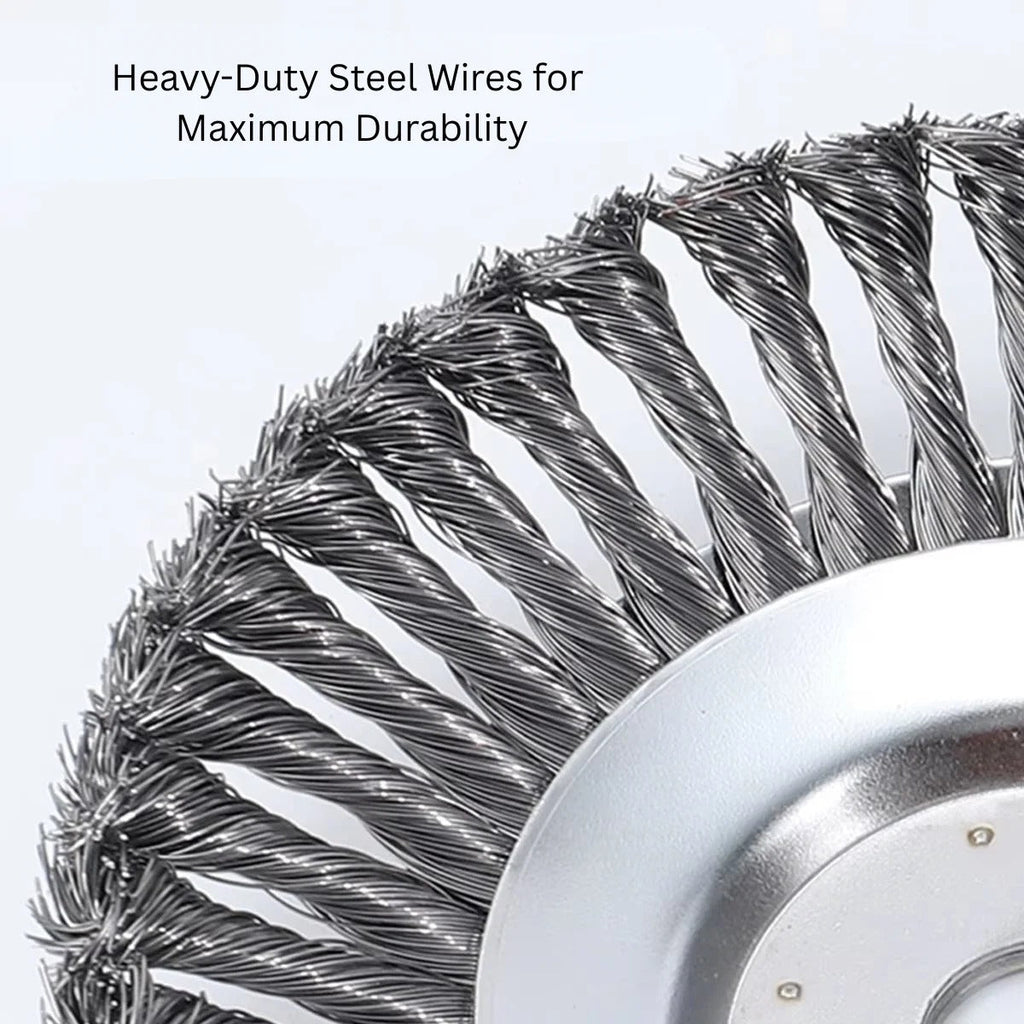 Heavy-Duty Metal Wire Brush Cutter Attachment for Trimmers - Ideal for Tough Brush and Grass Clearing