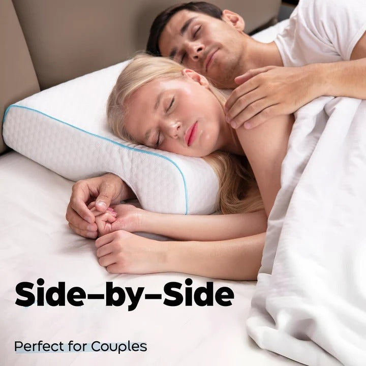 Memory Foam Couples Pillow with L-Shaped Arm Channel Design for Ultimate Comfort and Support