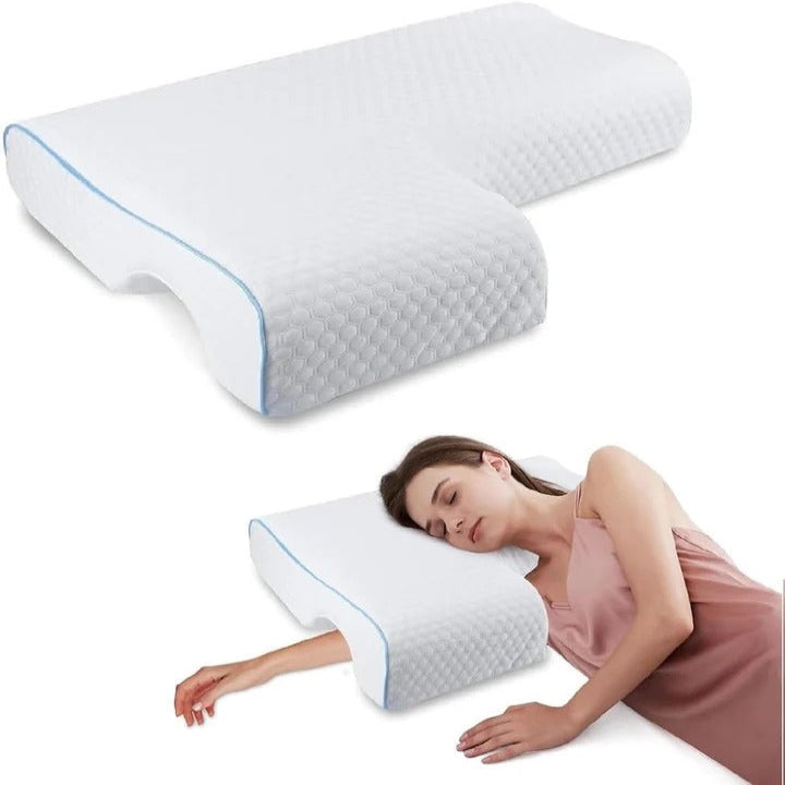 Memory Foam Couples Pillow with L-Shaped Arm Channel Design for Ultimate Comfort and Support