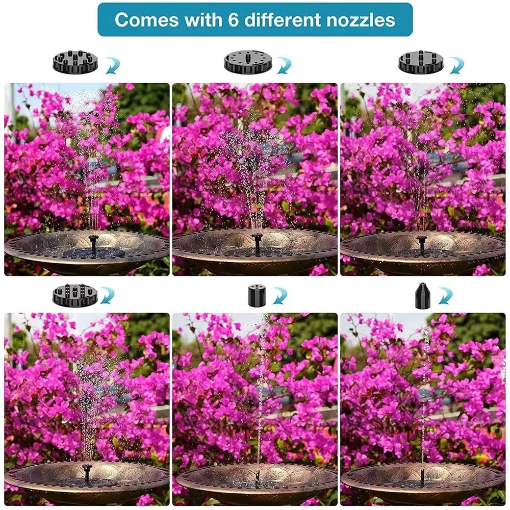 Solar-Powered Floating Fountain Pump for Bird Baths & Garden Ponds - Eco-Friendly Water Feature