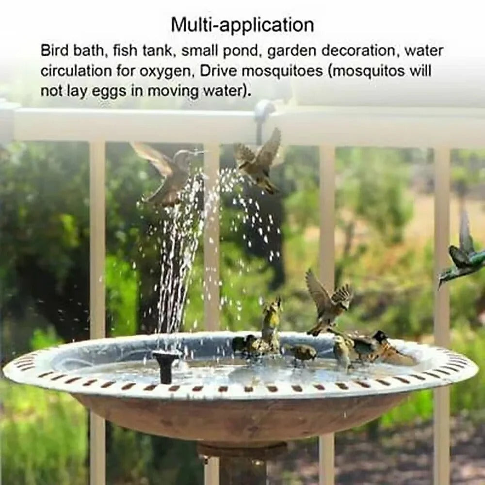 Solar-Powered Floating Fountain Pump for Bird Baths & Garden Ponds - Eco-Friendly Water Feature