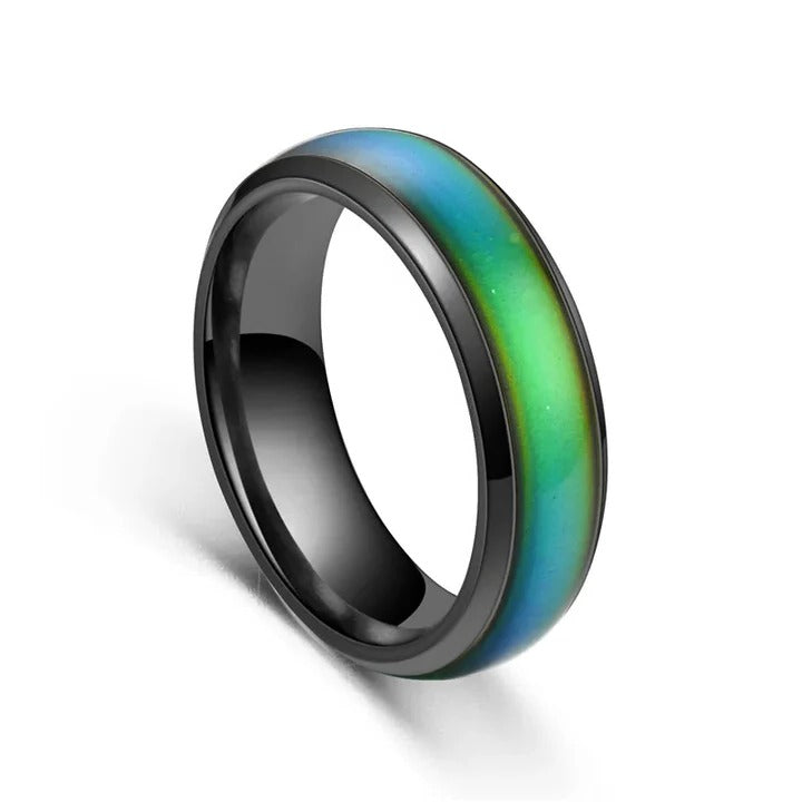 Thermochromic Mood Ring with Durable Stainless Steel Band - Color Changing Jewelry for Unique Style