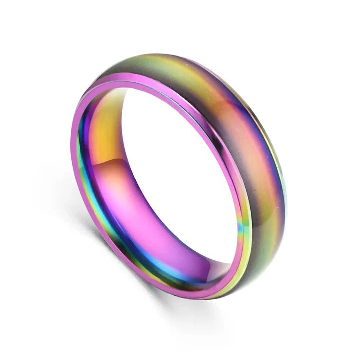 Thermochromic Mood Ring with Durable Stainless Steel Band - Color Changing Jewelry for Unique Style