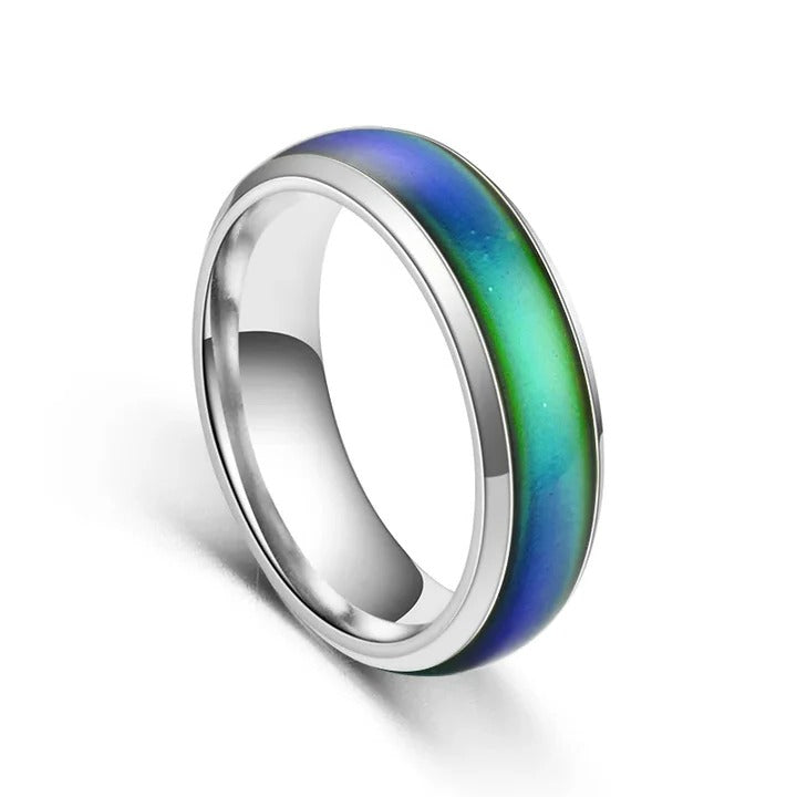 Thermochromic Mood Ring with Durable Stainless Steel Band - Color Changing Jewelry for Unique Style