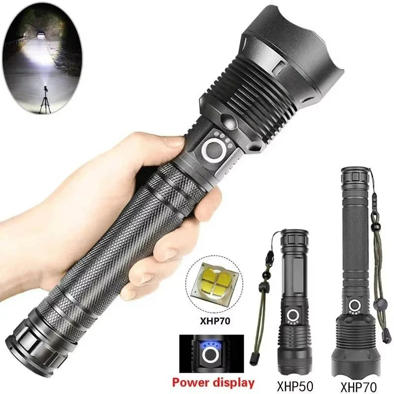 USB Rechargeable LED Flashlight with Adjustable Beam - High Lumens, Compact & Durable Design