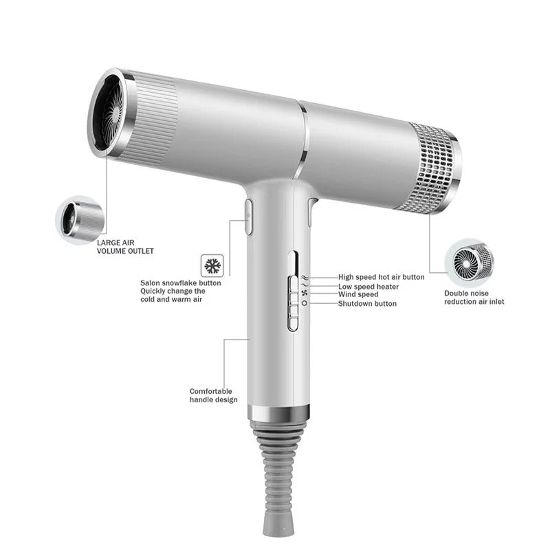 Professional Lightweight Hair Dryer with Precision Nozzle for Effortless Styling and Quick Drying