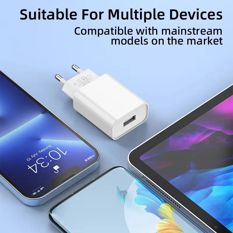 10W USB Wall Charger - 5V 2A Power Adapter for Fast Charging - Compact & Lightweight Design