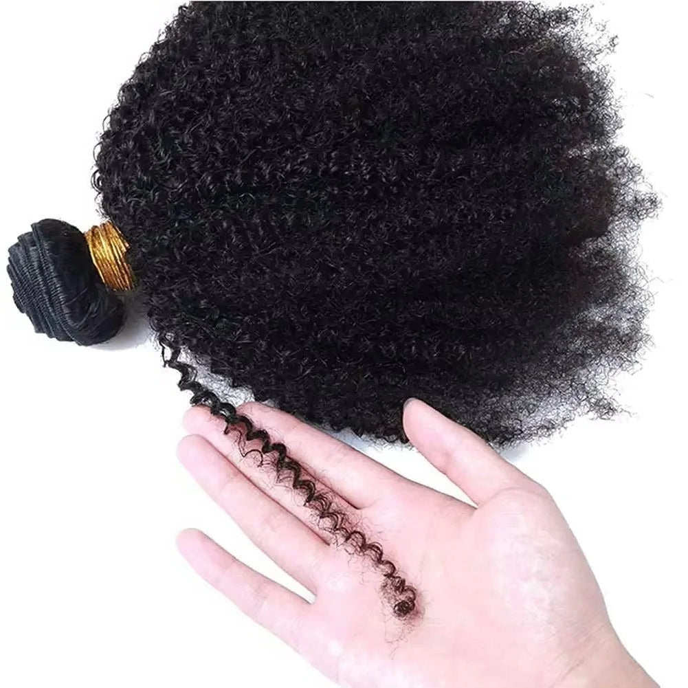 Premium Brazilian Virgin Afro Kinky Curly Hair Bundles - 100% Natural Human Hair for Full Volume & Style