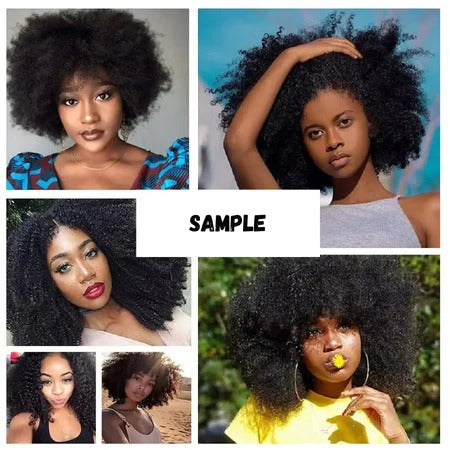Premium Brazilian Virgin Afro Kinky Curly Hair Bundles - 100% Natural Human Hair for Full Volume & Style