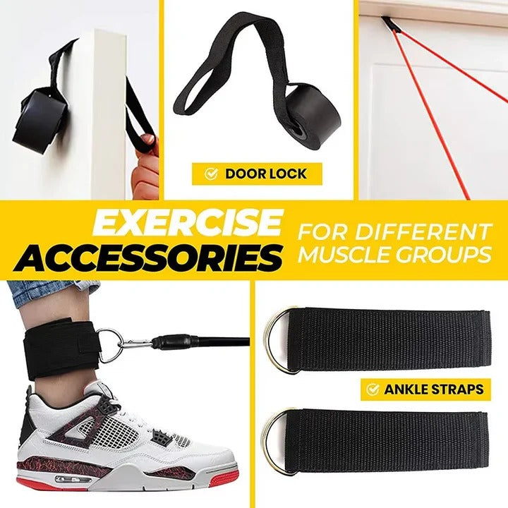 11-Piece Resistance Band Set for Home Workouts & Strength Training - Versatile Fitness Bands for Full-Body Exercise