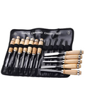 12-Piece Wood Carving Tool Set - Assorted Knives and Chisels for Precision Crafting and Sculpting