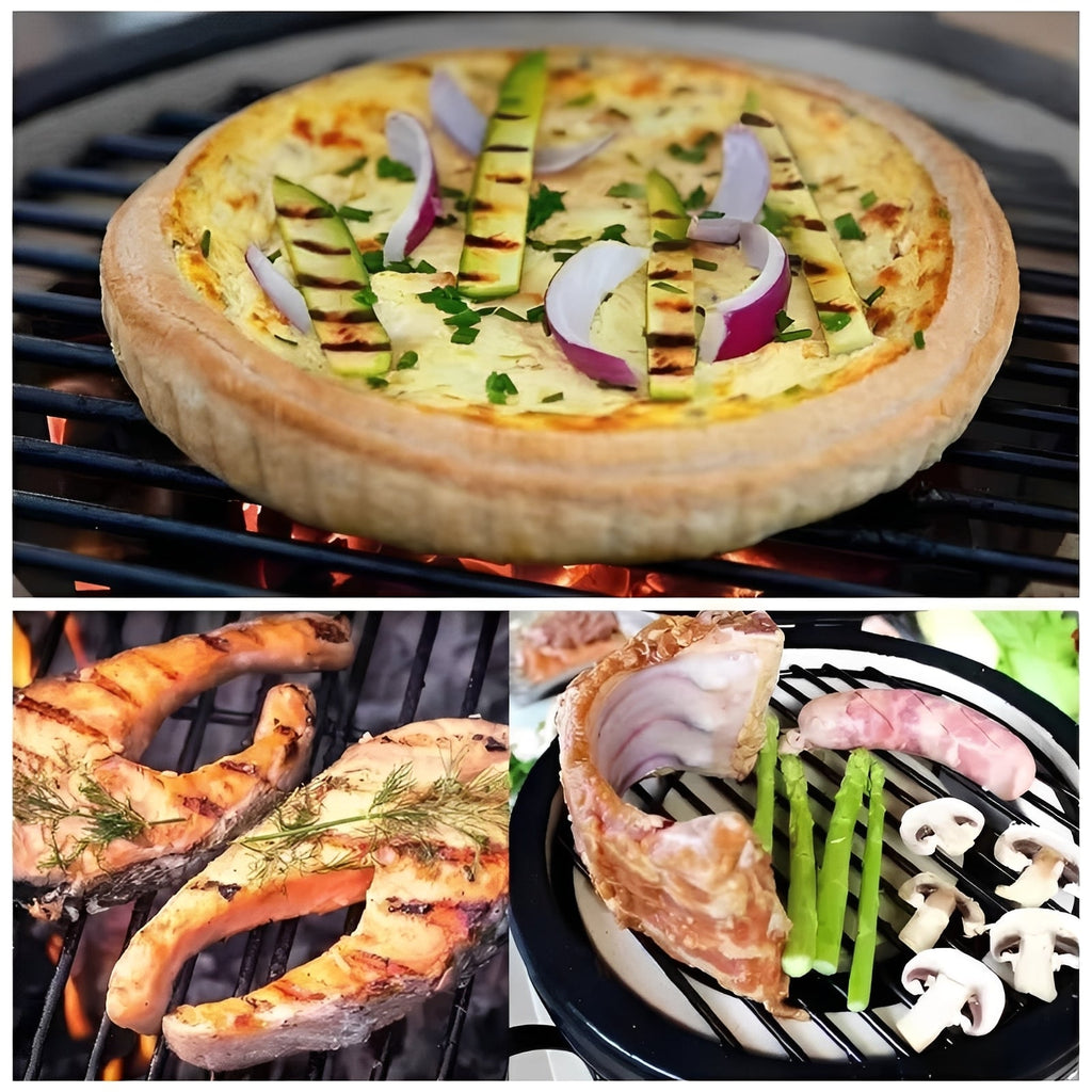 Portable Ceramic Charcoal Grill with 13-Inch Outdoor BBQ Stand - Perfect for Camping, Tailgating, and Backyard Cooking