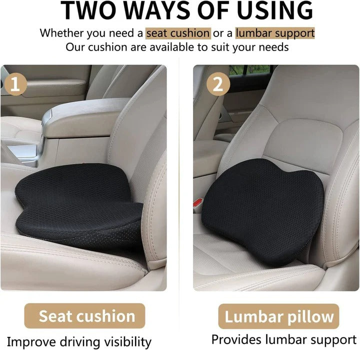 Premium Memory Foam Car Seat Cushion for Enhanced Height & Ultimate Comfort