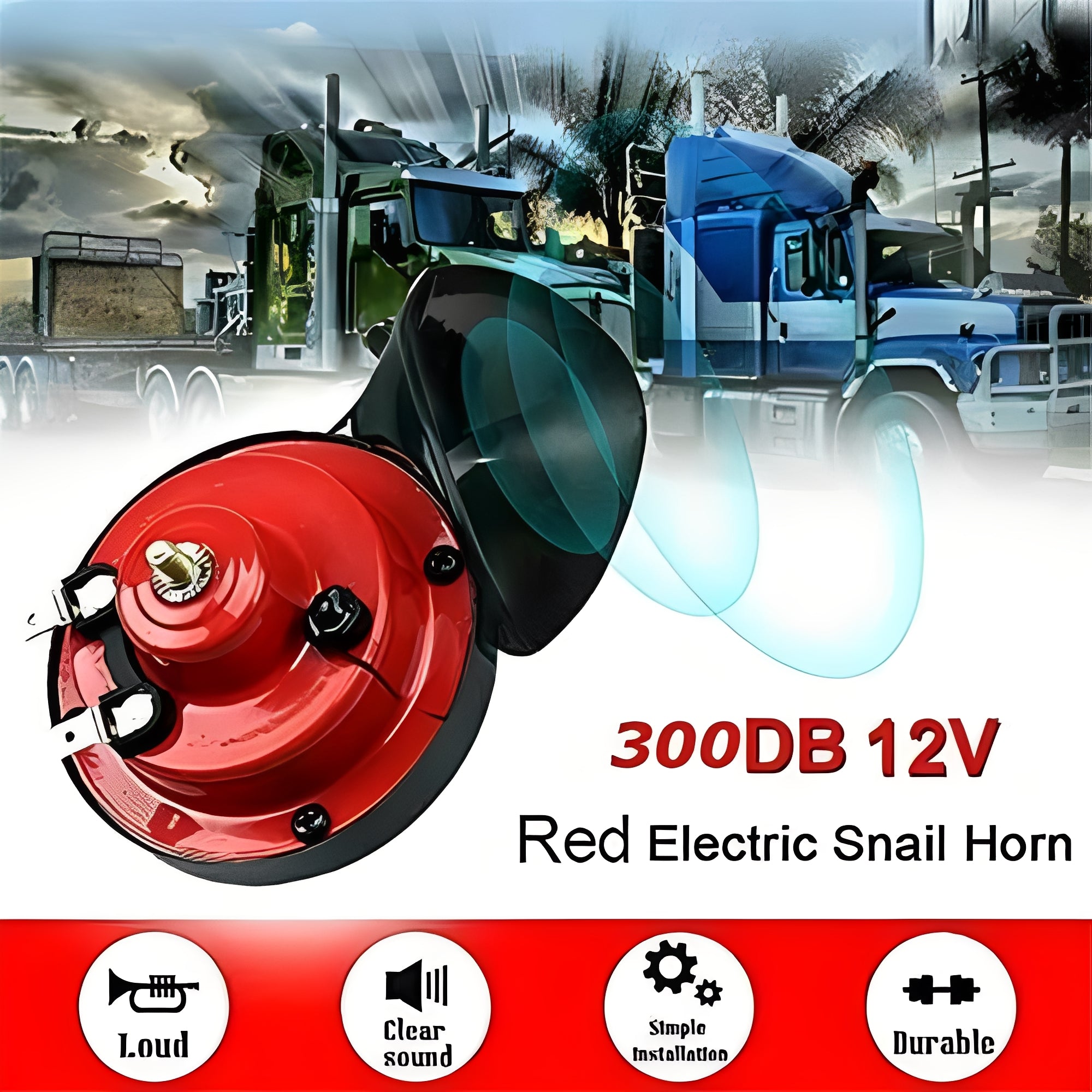 High-Performance Electric Vehicle Horn with Built-In Compressor - Loud, Durable & Easy to Install