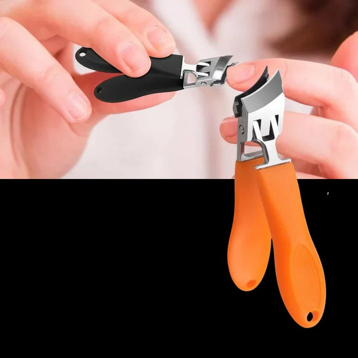 Ergonomic Wide Jaw Nail Clipper with Curved Cutting Edge - Manual Design for Precision Grooming