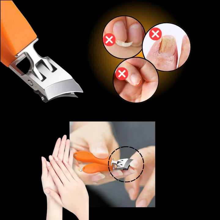 Ergonomic Wide Jaw Nail Clipper with Curved Cutting Edge - Manual Design for Precision Grooming