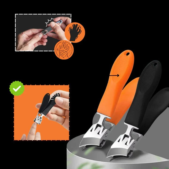 Ergonomic Wide Jaw Nail Clipper with Curved Cutting Edge - Manual Design for Precision Grooming