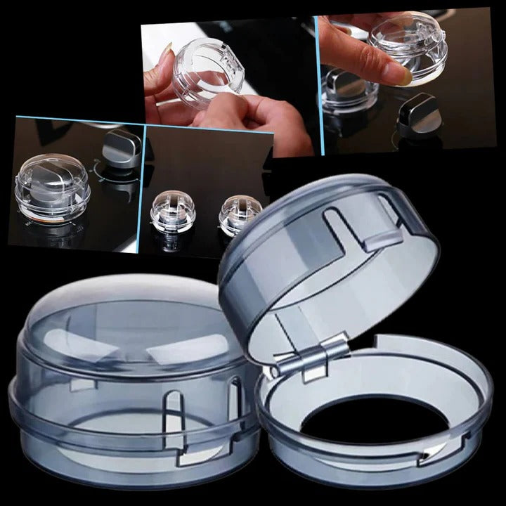 Snap-On Stove Knob Covers - 4-Piece Set for Home Safety & Childproofing