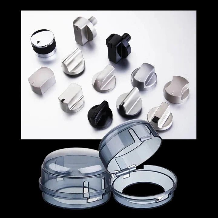 Snap-On Stove Knob Covers - 4-Piece Set for Home Safety & Childproofing