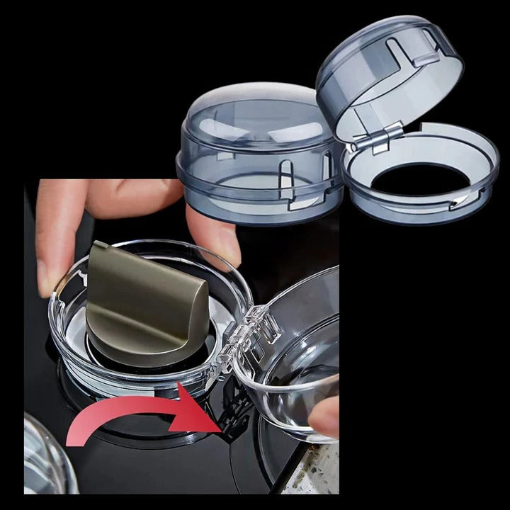 Snap-On Stove Knob Covers - 4-Piece Set for Home Safety & Childproofing
