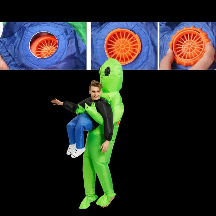 Kids Inflatable Alien Costume - Eye-Catching Optical Illusion Design for Halloween & Dress-Up Fun