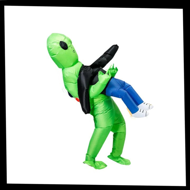 Kids Inflatable Alien Costume - Eye-Catching Optical Illusion Design for Halloween & Dress-Up Fun