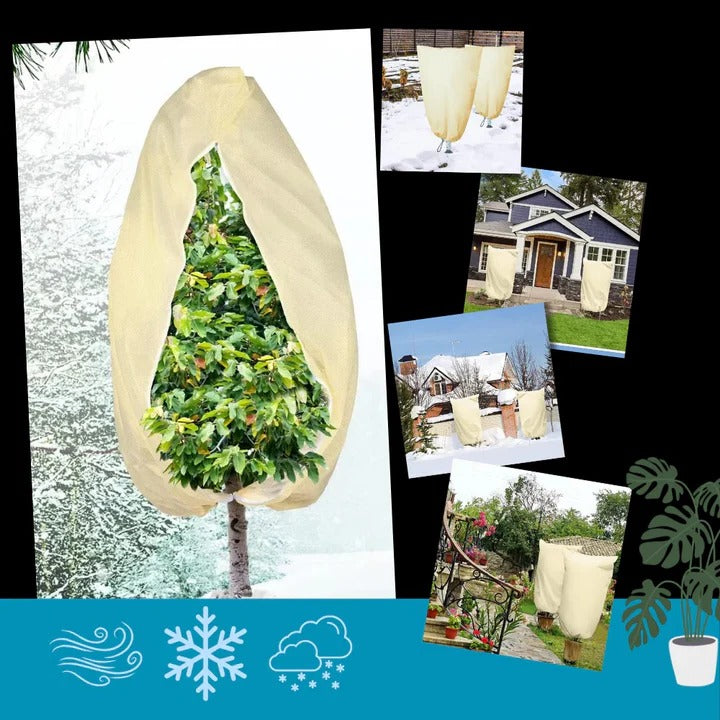 Premium Winter Plant Cover with Zipper & Drawstring - Durable Cold Weather Protection for Your Plants