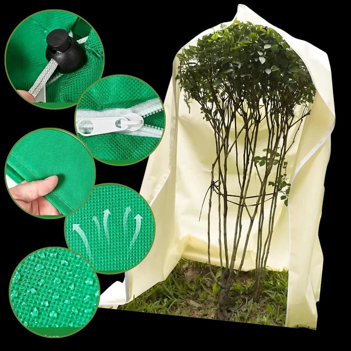 Premium Winter Plant Cover with Zipper & Drawstring - Durable Cold Weather Protection for Your Plants