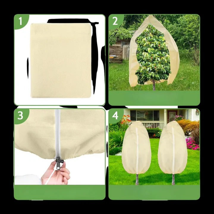 Premium Winter Plant Cover with Zipper & Drawstring - Durable Cold Weather Protection for Your Plants