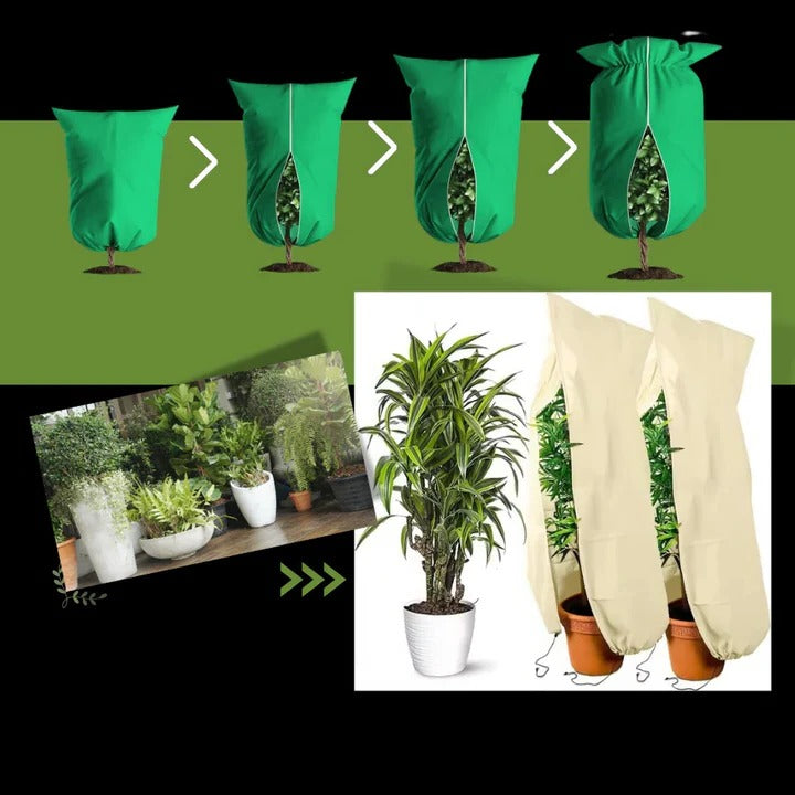 Premium Winter Plant Cover with Zipper & Drawstring - Durable Cold Weather Protection for Your Plants