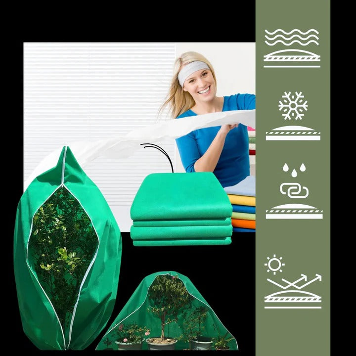 Premium Winter Plant Cover with Zipper & Drawstring - Durable Cold Weather Protection for Your Plants